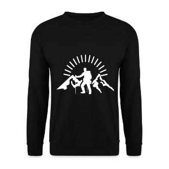 Gebirge - Wandern - (7) - Unisex Pullover - Schwarz - Vorne - Alina (178cm) & Michal (187cm)