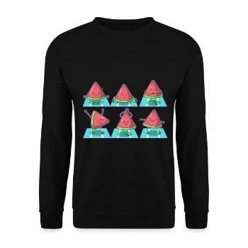 Wassermelone Yoga - Unisex Pullover - Schwarz - Vorne - Alina (178cm) & Michal (187cm)