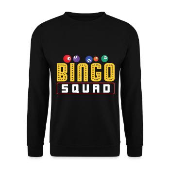 Bingo Buddies Funny Lucky Gambling - Unisex Pullover - Schwarz - Vorne - Alina (178cm) & Michal (187cm)