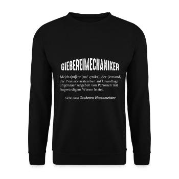 Gießereimechaniker Eisengießer Gießer - Unisex Pullover - Schwarz - Vorne - Alina (178cm) & Michal (187cm)