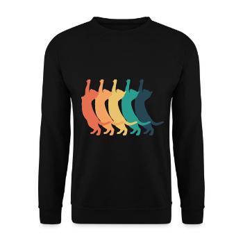 Katzen bunt - Unisex Pullover - Schwarz - Vorne - Alina (178cm) & Michal (187cm)