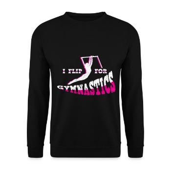 Gymnastik Turnen Barren Trampolin Ringe Turner - Unisex Pullover - Schwarz - Vorne - Alina (178cm) & Michal (187cm)
