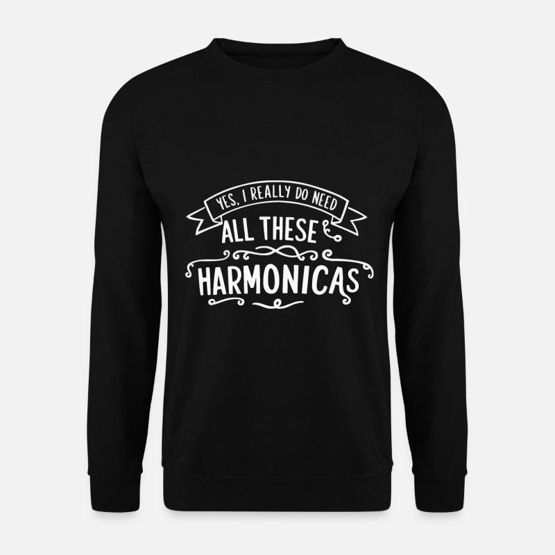 Harmonica Playing Gift - Unisex Sweatshirt - black