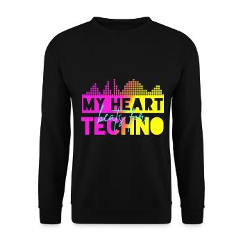 Techno-Beats - Unisex Pullover - Schwarz - Vorne - Alina (178cm) & Michal (187cm)