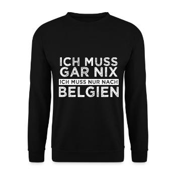 Belgien Belgier Urlaub Geschenk - Unisex Pullover - Schwarz - Vorne - Alina (178cm) & Michal (187cm)