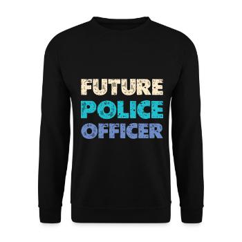 Future Policeman Cop Law Enforcement Lovers - Unisex Sweatshirt - black - Front - Alina (178cm) & Michal (187cm)