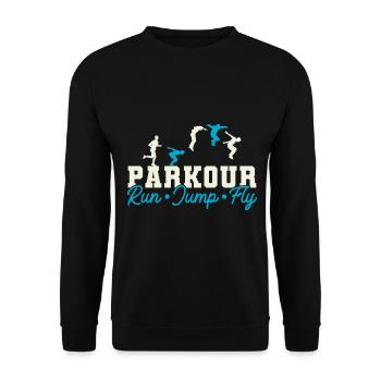 Parkour Freerunning Traceur - Unisex Pullover - Schwarz - Vorne - Alina (178cm) & Michal (187cm)