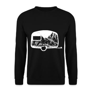 Montagne - Caravane - (2) - Sweat-shirt Unisexe - noir - Devant - Alina (178cm) & Michal (187cm)