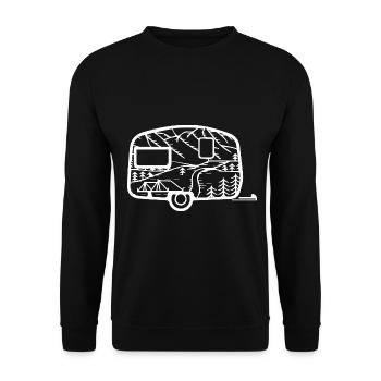 Montagne - Caravane - (4) - Sweat-shirt Unisexe - noir - Devant - Alina (178cm) & Michal (187cm)