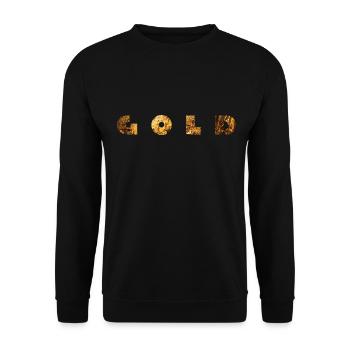 Gold font logo style - Unisex Sweatshirt - black - Front - Alina (178cm) & Michal (187cm)