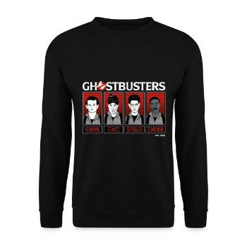 Ghostbusters Charaktere 1984 - Unisex Pullover - Schwarz - Vorne - Alina (178cm) & Michal (187cm)