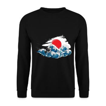 Japan - Unisex Pullover - Schwarz - Vorne - Alina (178cm) & Michal (187cm)