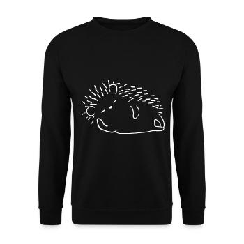 hedgehog - Unisex Sweatshirt - black - Front - Alina (178cm) & Michal (187cm)
