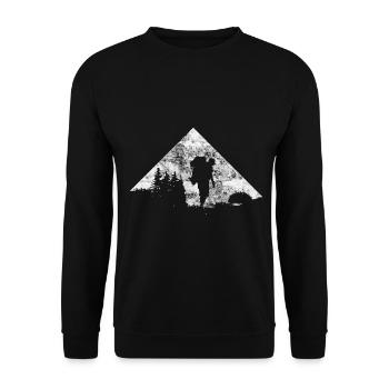 Berg - Wandern - (21) - Unisex Pullover - Schwarz - Vorne - Alina (178cm) & Michal (187cm)