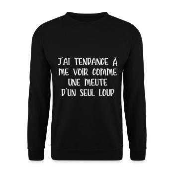 meute d'un seul loup - Sweat-shirt Unisexe - noir - Devant - Alina (178cm) & Michal (187cm)