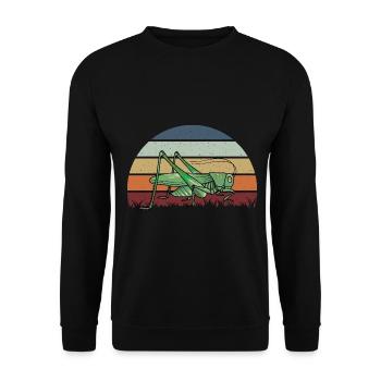 Grashüpfer - Unisex Pullover - Schwarz - Vorne - Alina (178cm) & Michal (187cm)