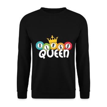 Bingo Queen Funny Lucky Gambling - Unisex Pullover - Schwarz - Vorne - Alina (178cm) & Michal (187cm)