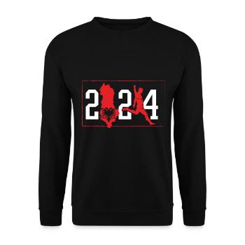 Albania Berlin Fußball 2024 - Unisex Pullover - Schwarz - Vorne - Alina (178cm) & Michal (187cm)