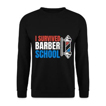 Barber Barber Barber Hairdresser Men's Hairdresser Barbershop - Unisex Sweatshirt - black - Front - Alina (178cm) & Michal (187cm)