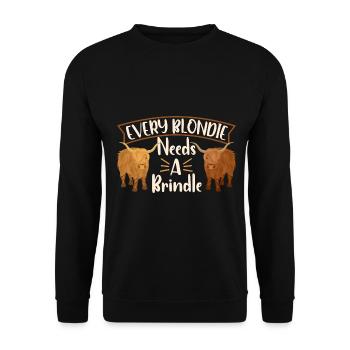 Scottish Highland Cattle Cow - Unisex Pullover - Schwarz - Vorne - Alina (178cm) & Michal (187cm)