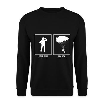 Your Son - My Son - Paragliding Seitena - Unisex Sweatshirt - black - Front - Alina (178cm) & Michal (187cm)