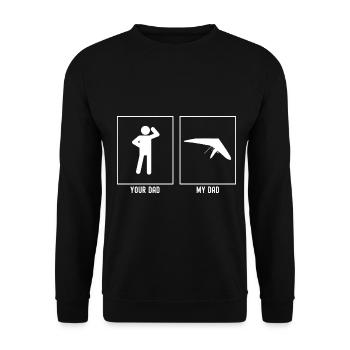 Dein Vater - Mein Vater - Himmelsgleiten Vektor - Unisex Pullover - Schwarz - Vorne - Alina (178cm) & Michal (187cm)