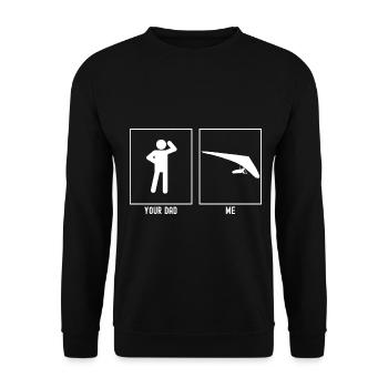 Ton Père - Moi - Parapente à droite - Sweat-shirt Unisexe - noir - Devant - Alina (178cm) & Michal (187cm)