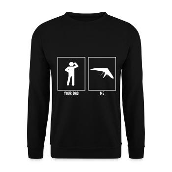 Your Father - Me - Professional Paragliding Fleece - Unisex Sweatshirt - black - Front - Alina (178cm) & Michal (187cm)