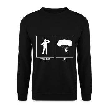 Your father - I - Paragliding ready for L - Unisex Sweatshirt - black - Front - Alina (178cm) & Michal (187cm)