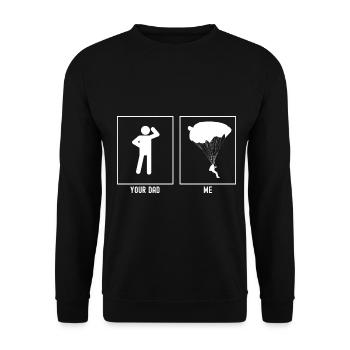 Your Father - Me - Paragliding to the Right - Unisex Sweatshirt - black - Front - Alina (178cm) & Michal (187cm)