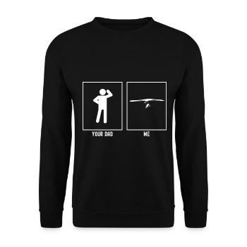 Your Father - I - Adult Man Gliding heaven - Unisex Sweatshirt - black - Front - Alina (178cm) & Michal (187cm)