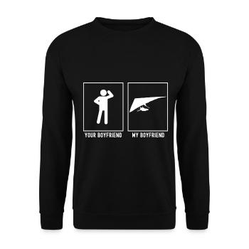 Votre ami - Mon ami - Sky glide vector - Sweat-shirt Unisexe - noir - Devant - Alina (178cm) & Michal (187cm)