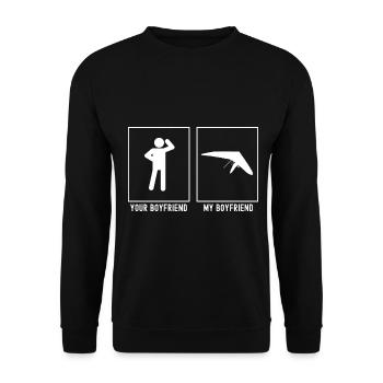 Dein Freund - Mein Freund - Himmelssegelflug - Unisex Pullover - Schwarz - Vorne - Alina (178cm) & Michal (187cm)