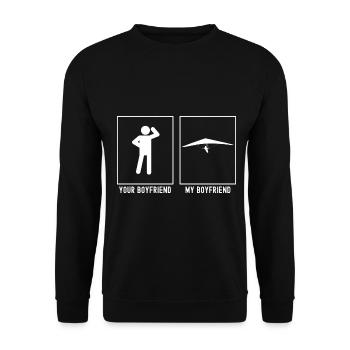 Votre ami - Mon ami - Personne Sky Gliding - Sweat-shirt Unisexe - noir - Devant - Alina (178cm) & Michal (187cm)