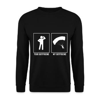 Your Friend - My Friend - Paragliding Turning - Unisex Sweatshirt - black - Front - Alina (178cm) & Michal (187cm)