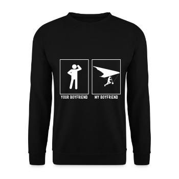 Your Friend - My Friend - Gliding Activity - Unisex Sweatshirt - black - Front - Alina (178cm) & Michal (187cm)