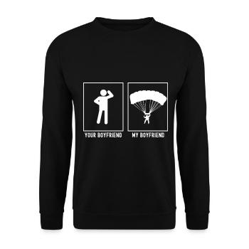 Your Friend - My Friend - Paragliding Lan - Unisex Sweatshirt - black - Front - Alina (178cm) & Michal (187cm)