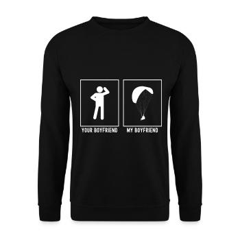 Your Friend - My Friend - Paragliding Duo - Unisex Sweatshirt - black - Front - Alina (178cm) & Michal (187cm)