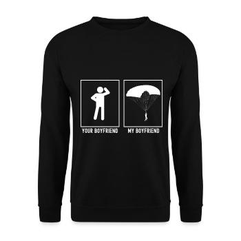 Votre ami - Mon ami - Parapente Ama - Sweat-shirt Unisexe - noir - Devant - Alina (178cm) & Michal (187cm)