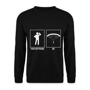 Your friend - Me - Paragliding Descent Vek - Unisex Sweatshirt - black - Front - Alina (178cm) & Michal (187cm)