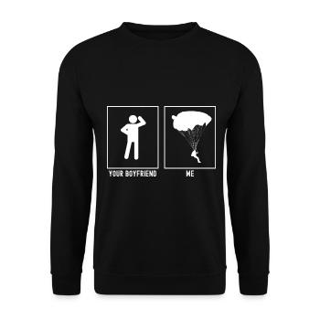 Your Friend - Me - Paragliding Descent - Unisex Sweatshirt - black - Front - Alina (178cm) & Michal (187cm)