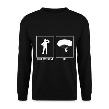 Ton ami - Moi - Parapente - Sweat-shirt Unisexe - noir - Devant - Alina (178cm) & Michal (187cm)