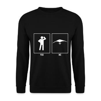 Du - Ich - Segelfliegen im Anflug - Unisex Pullover - Schwarz - Vorne - Alina (178cm) & Michal (187cm)