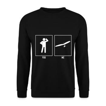 You - Me - Gliding Activity Vector - Unisex Sweatshirt - black - Front - Alina (178cm) & Michal (187cm)