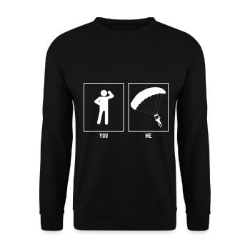 You - Me - Paragliding Left Turning - Unisex Sweatshirt - black - Front - Alina (178cm) & Michal (187cm)
