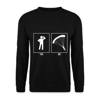 You - Me - Paragliding Leaning Left Vector - Unisex Sweatshirt - black - Front - Alina (178cm) & Michal (187cm)