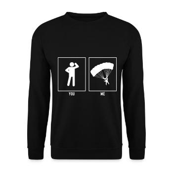 You - Me - Paragliding Inclination Left - Unisex Sweatshirt - black - Front - Alina (178cm) & Michal (187cm)