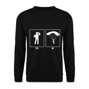 You - Me - Paragliding Front View Vector - Unisex Sweatshirt - black - Front - Alina (178cm) & Michal (187cm)