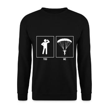 You - Me - Paragliding Front View - Unisex Sweatshirt - black - Front - Alina (178cm) & Michal (187cm)