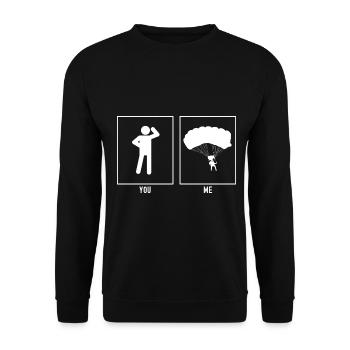 You - Me - Paragliding Descent - Unisex Sweatshirt - black - Front - Alina (178cm) & Michal (187cm)